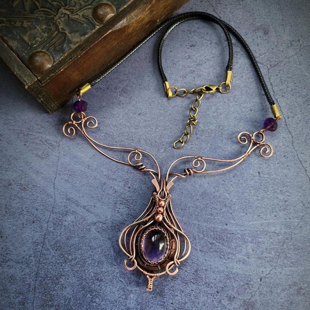 Regal Whisper Amethyst Copper Pendant