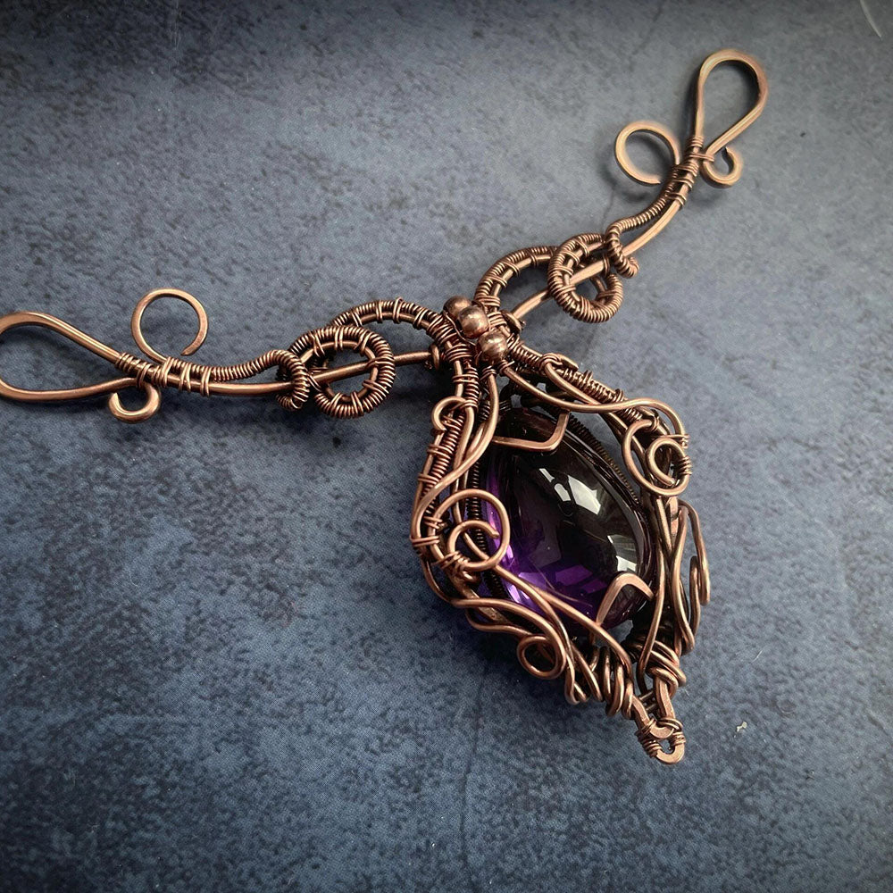 Regal Whisper Amethyst Copper Pendant