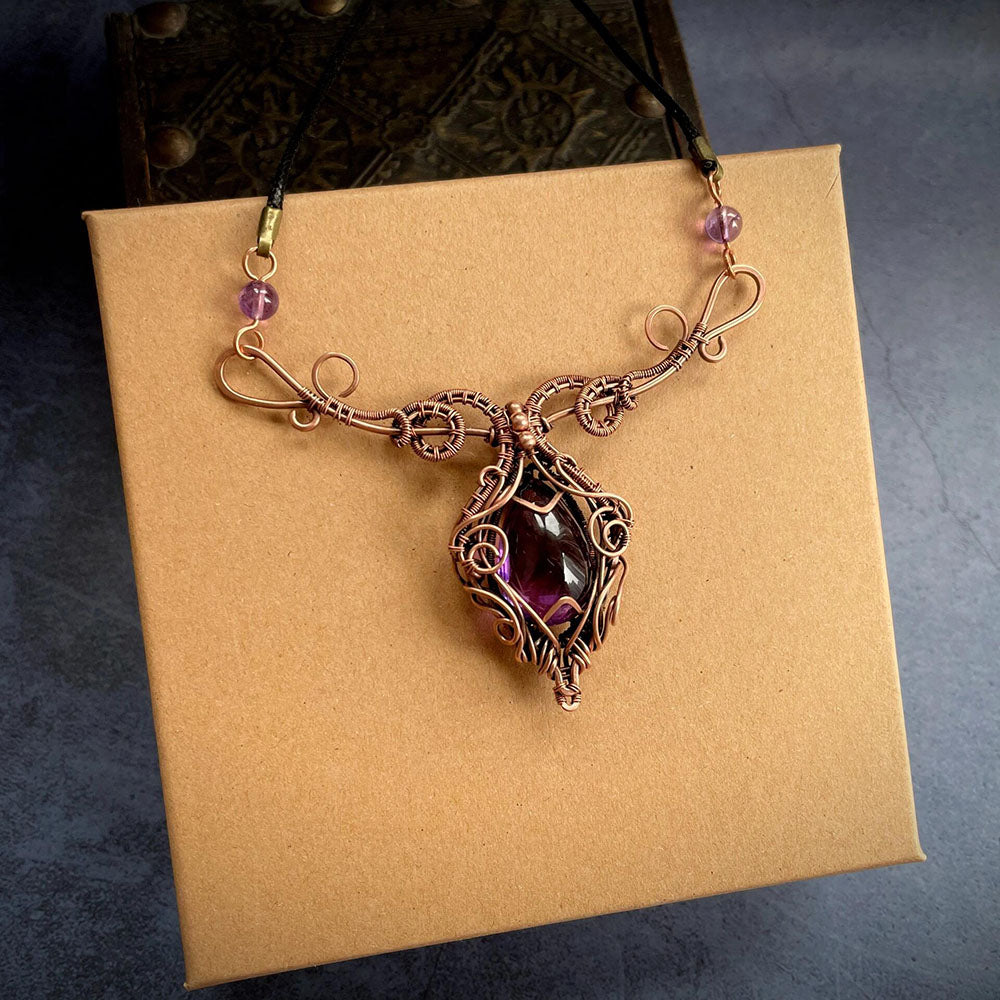 Regal Whisper Amethyst Copper Pendant