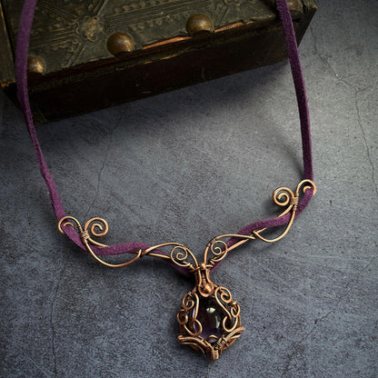 Regal Whisper Amethyst Copper Pendant