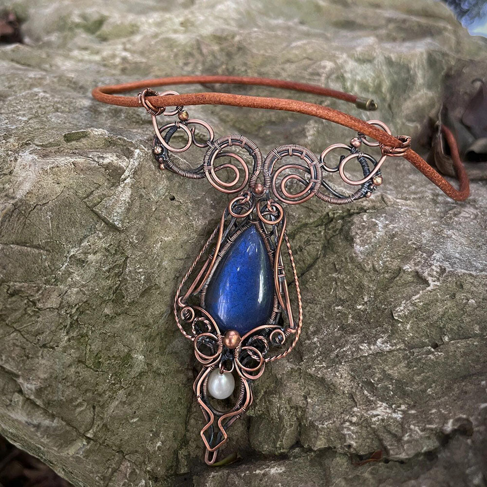 Guardian's Radiance Labradorite Wire Wrapped Pendant