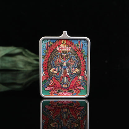 Zhajilamu (Shakyamuni Buddha) Tibetan Thangka Pendant Full-length Image puretibetan