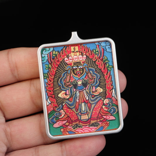 Zhajilamu (Shakyamuni Buddha) Tibetan Thangka Pendant Full-length Image puretibetan