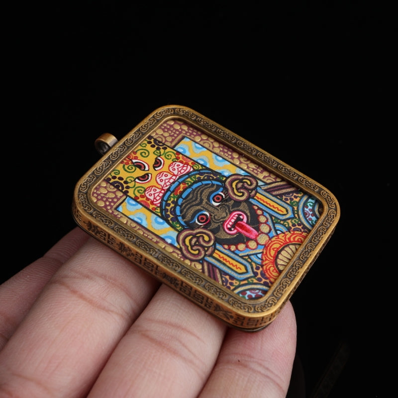 Zhajilamu (Shakyamuni Buddha) Tibetan Thangka Pendant puretibetan