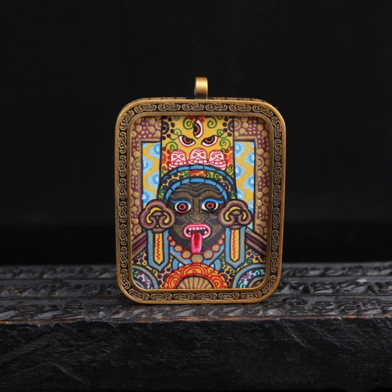 Zhajilamu (Shakyamuni Buddha) Tibetan Thangka Pendant puretibetan