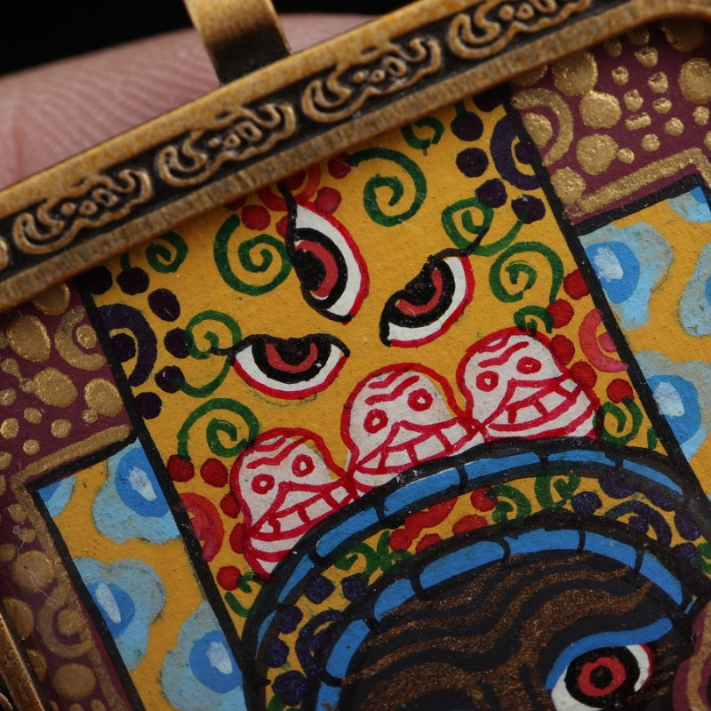 Zhajilamu (Shakyamuni Buddha) Tibetan Thangka Pendant puretibetan