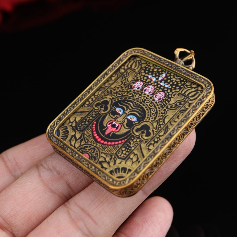 Tibetan Thangka Pendant Gilding Craft Black Gold puretibetan