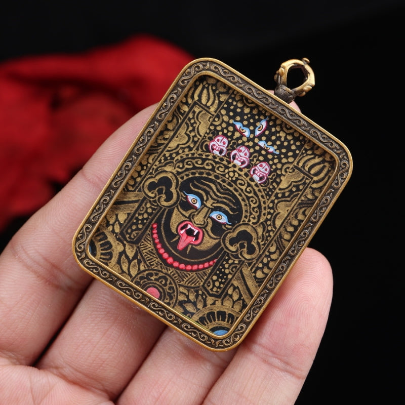 Tibetan Thangka Pendant Gilding Craft Black Gold puretibetan