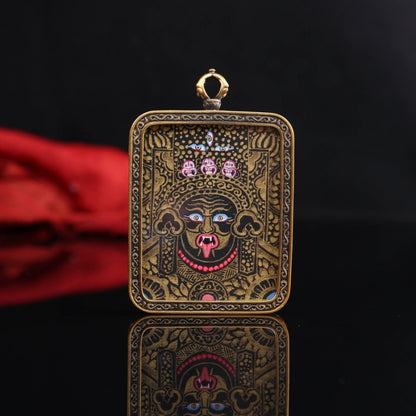 Tibetan Thangka Pendant Gilding Craft Black Gold puretibetan