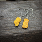 Tibetan Natural Raw Amber Silver Earrings For Wealth