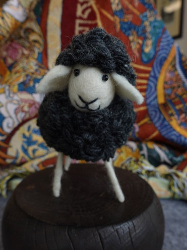 Charming Yak Wool Felted Sheep Figurine - Kailash Energy