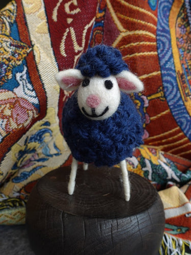 Charming Yak Wool Felted Sheep Figurine - Kailash Energy