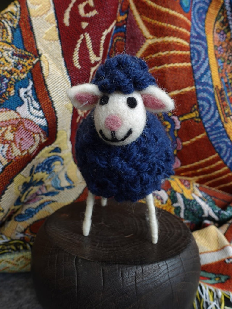 Charming Yak Wool Felted Sheep Figurine