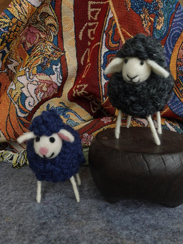 Charming Yak Wool Felted Sheep Figurine - Kailash Energy