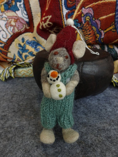 Cozy Handcrafted Yak Wool Mouse Figurines - Kailash Energy