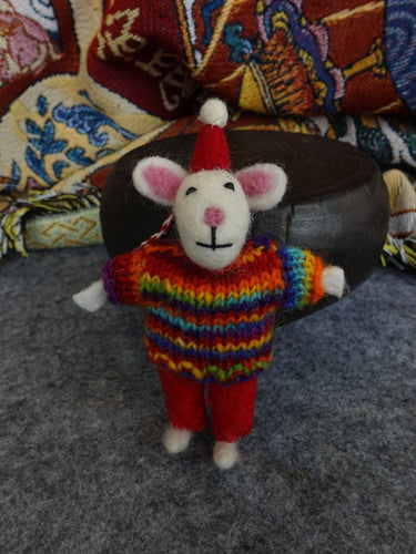 Cozy Handcrafted Yak Wool Mouse Figurines - Kailash Energy