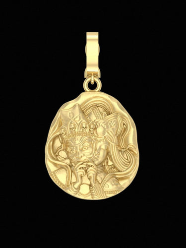 Detachable Zakirum Pendant: Tibetan Wealth Goddess in 18K Gold Plated Silver - Kailash Energy