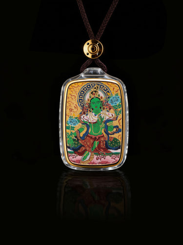 Compassionate Protection Green Tara Thangka Buddha Pendant