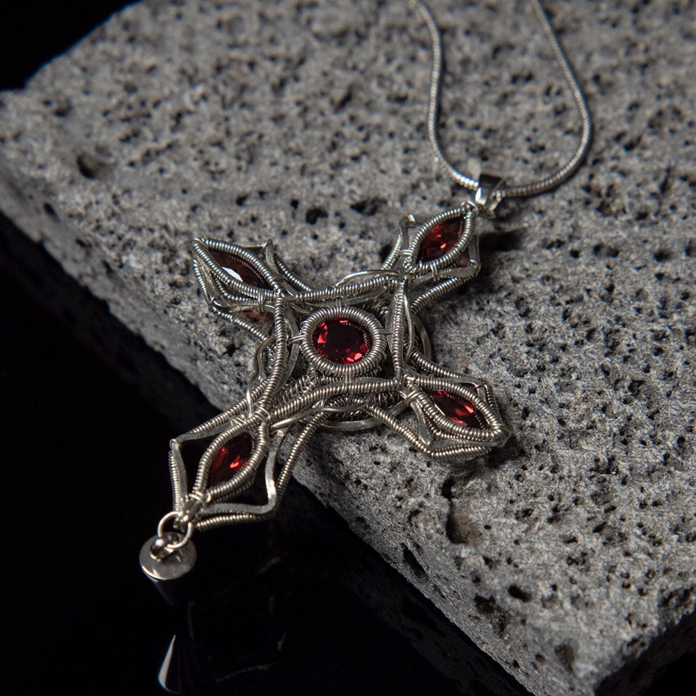 Sanctuary of Stillness  Garnet Sterling Silver Pendant