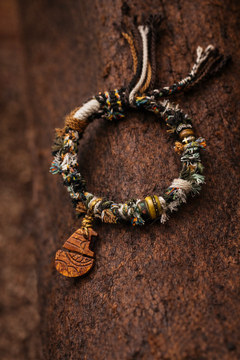 Sacred Guardian Yak Bone Totem Tibetan Cord Bracelet