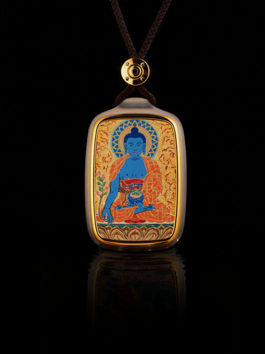 Healing Radiance Bhaisajyaguru Thangka Buddha Pendant