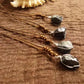 "Grounding | Tibetan Natural Quartz Black Tourmaline Irregular | Winding Pendant Handmade Wax Rope Braided Necklace" - Oriental Treasure