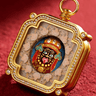 Hand - Painted 3D Tsa - Tsa Pendant Necklace: Zakirum Sacred Relief - Kailash Energy