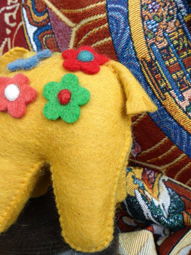 Handcrafted Yak Wool Elephant Figurine - Kailash Energy