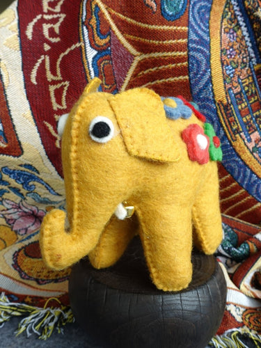 Handcrafted Yak Wool Elephant Figurine - Kailash Energy