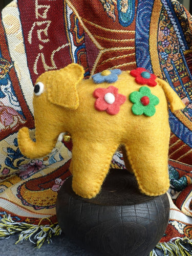 Handcrafted Yak Wool Elephant Figurine - Kailash Energy