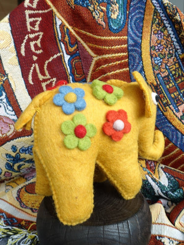 Handcrafted Yak Wool Elephant Figurine - Kailash Energy