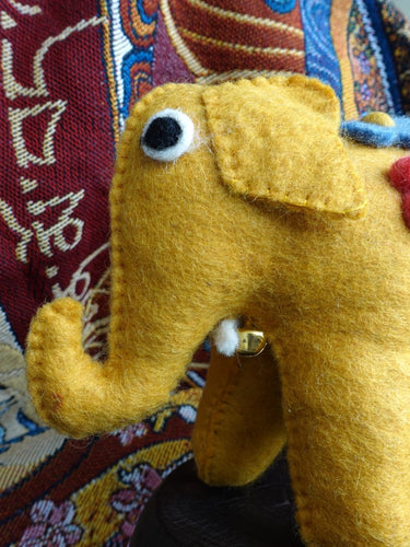 Handcrafted Yak Wool Elephant Figurine - Kailash Energy