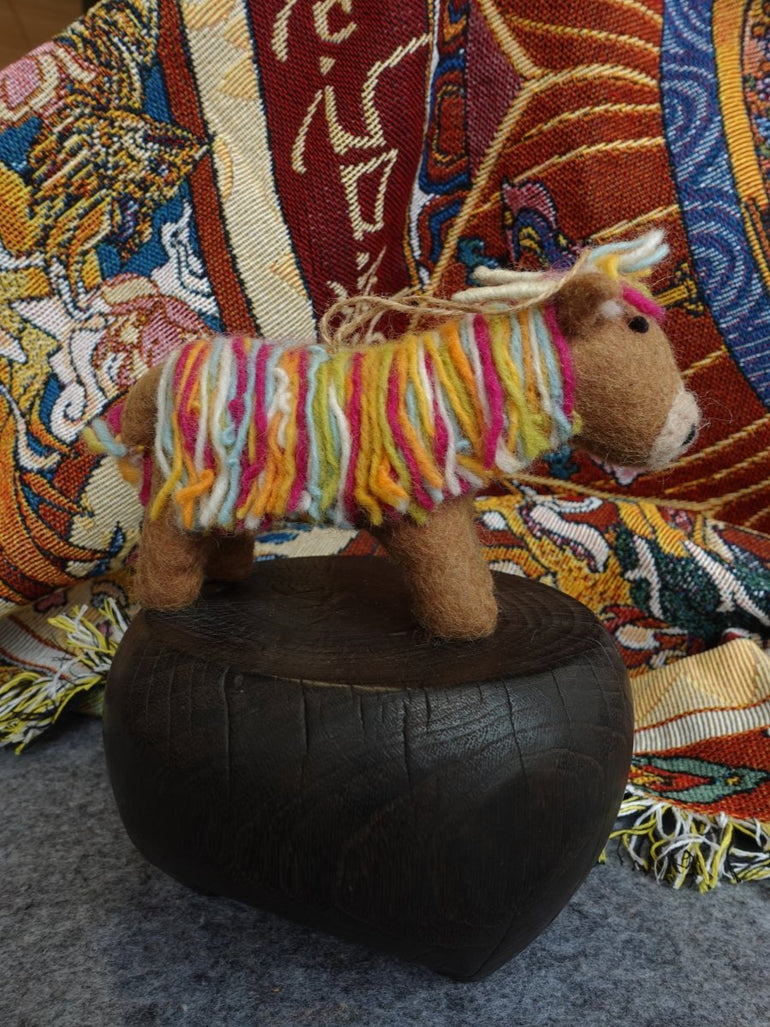 Handcrafted Yak Wool Felted Animal Figurine