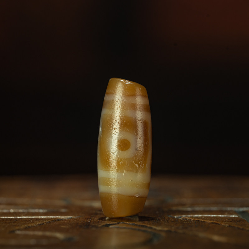 Tibetan Millennium Pure Tender Color Canopy Three-Eye Dzi Bead – Buddha Eye Totem, Nine-Eye Shale