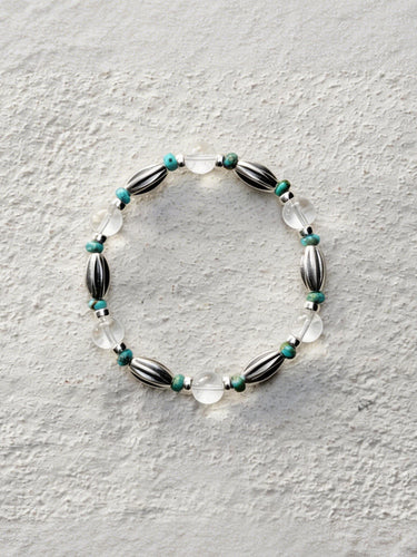 Pure Elegance Silver Melon Bead Bracelet