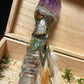 "Spring God Torch" scepter Tibetan White Quartz Crystal Amethyst Moonstone Handmade