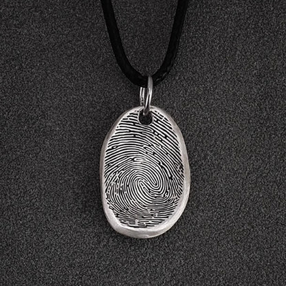 Eternal Bond Sterling Silver Fingerprint Pendant