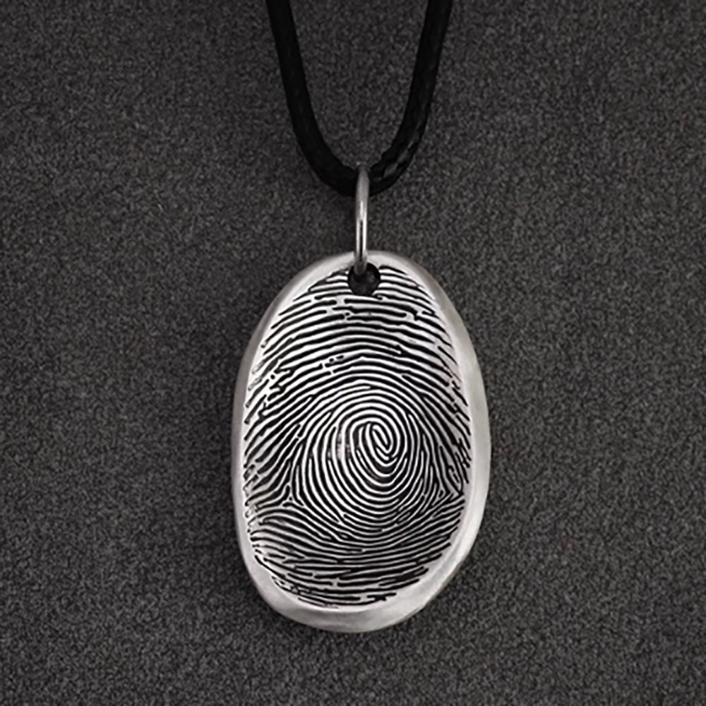 Eternal Bond Sterling Silver Fingerprint Pendant