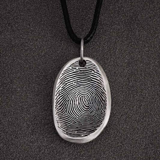 Eternal Bond Sterling Silver Fingerprint Pendant