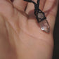 Karmic Soul Wave Clear Quartz Wax Rope Pendant