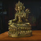 Rare and Significant 18th Century Green Tara Tibetan Antique Buddha Statue Bronze Gilt From Tibetan Palace