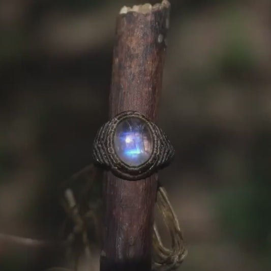 Unified Wealth Unit Labradorite Wax Rope Rings