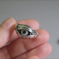 Eye of Protection Dzi Agate & 925 Silver Ring