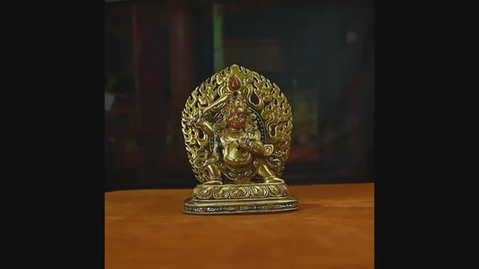 18th Century Yamantaka Tibetan Antique Buddha Statue Bronze Gilt From Tibetan Palace