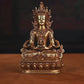 19th Century Amitayus Tibetan Antique Buddha Statue Bronze Gilt From Zhongwuer Monastery