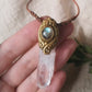 Tibetan Himalayan Quartz Pendant with Labradorite for Purity and Spiritual Clarity