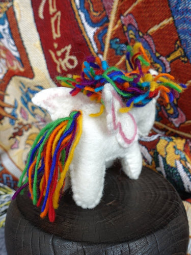 Rainbow Spirit Yak – Handmade Felt Unicorn of Joy - Kailash Energy