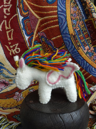 Rainbow Spirit Yak – Handmade Felt Unicorn of Joy - Kailash Energy