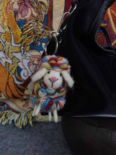 Rainbow Wool Sheep Ornament - Kailash Energy