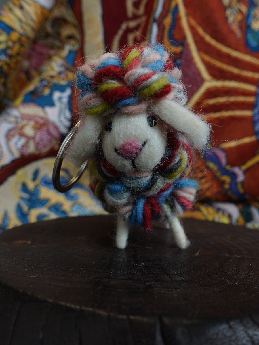 Rainbow Wool Sheep Ornament